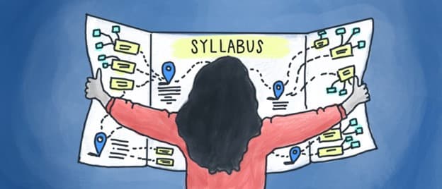 A person looking to a syllabus